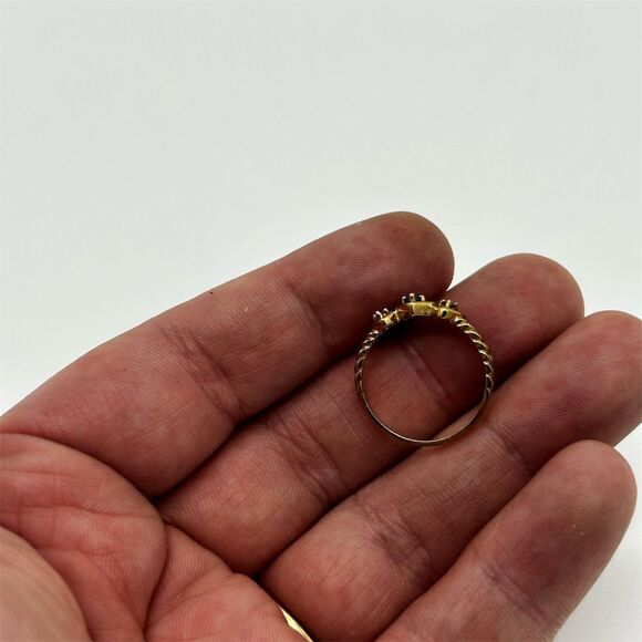 10K Yellow Gold Multi-Heart Mom Ring One Size Anniversary Gift - Picture 4 of 4